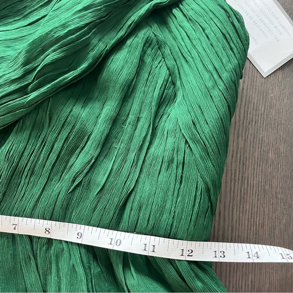 New! J Crew Bridal Cocktail Forrest Green One Shoulder Silk Chiffon Dress 2P - Picture 13 of 15
